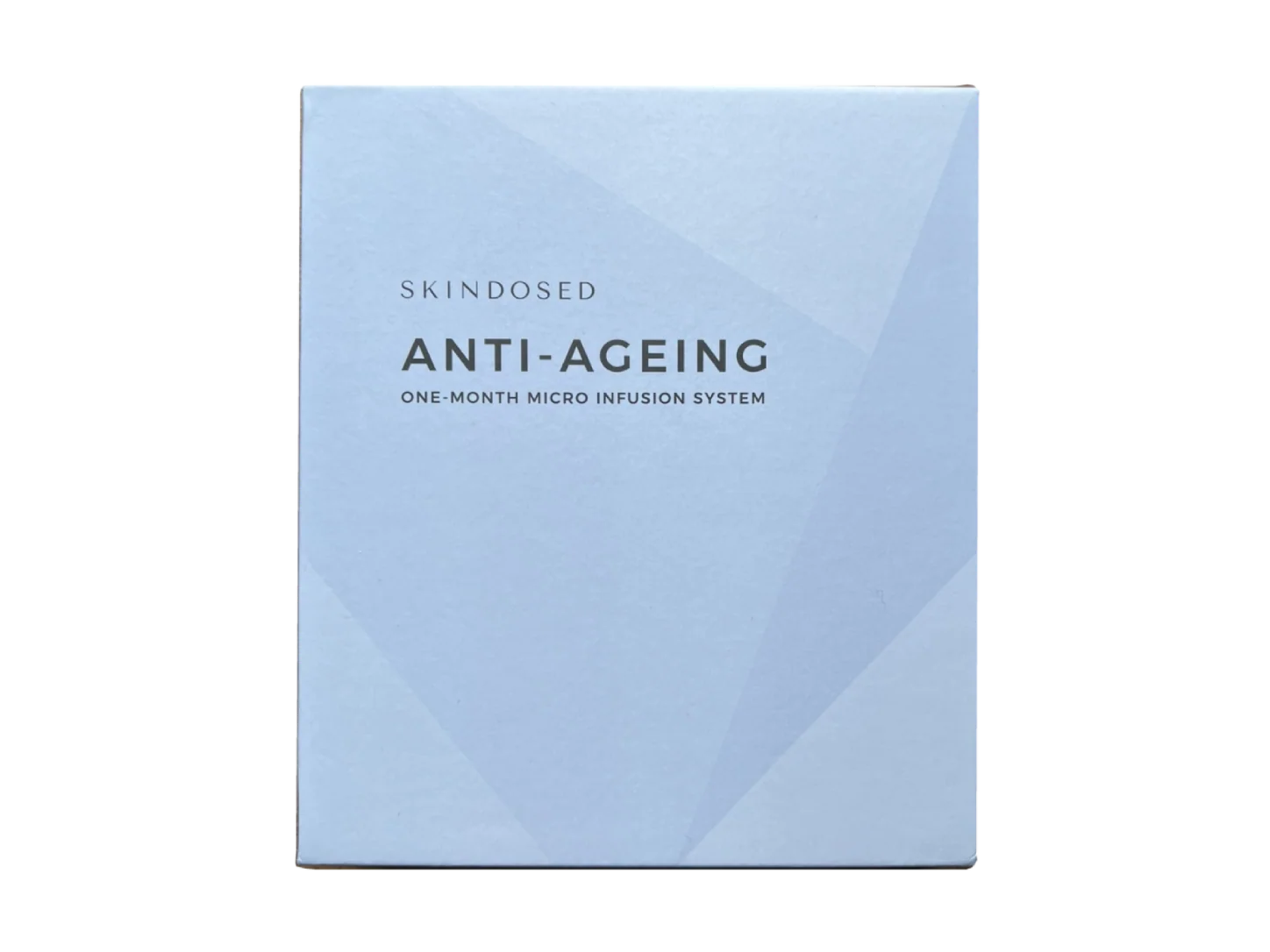 Front of the SkinDosed Anti-Ageing one-month micro infusion system box