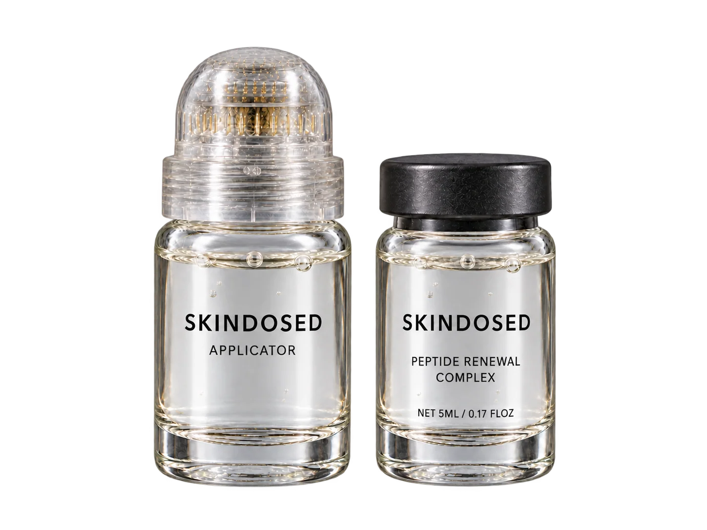 SkinDosed applicator and peptide renewal vial